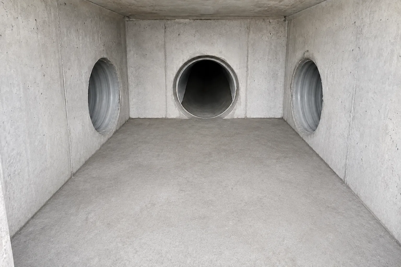 Stormwater junction structure prepared for concrete invert work