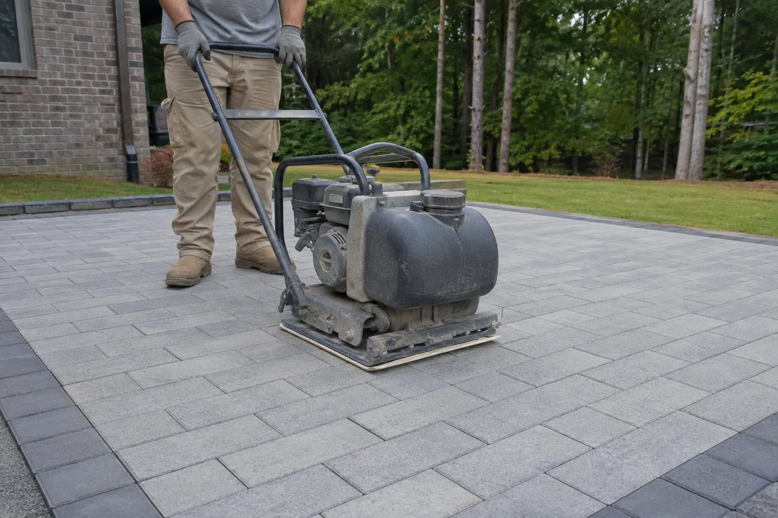 Paver field receiving protected final compaction